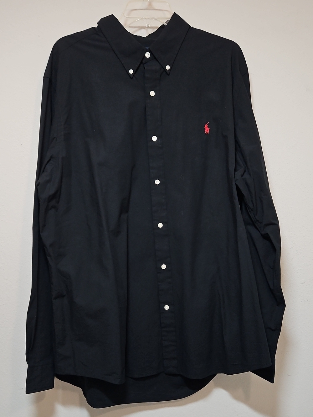 Polo by Ralph Lauren XXL Black Button-Down Shirt with Red Pony Logo